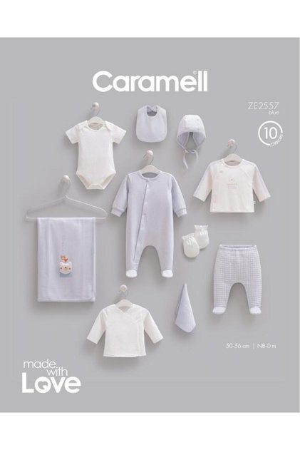 100% Cotton Friends Set of 10 0-3 Months 50-56 cm Blue Crml.Ze2557.Mav