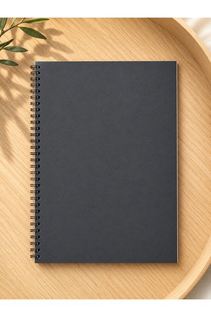 A4 Black Kraft Light Cardboard Cover 40 Sheets Eye-Friendly Paper Plain Unlined Notebook
