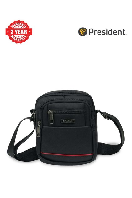Men's Sling Crossbody Bag, Waterproof Slim Shoulder Backpack SBP3208, Black, 7.5"