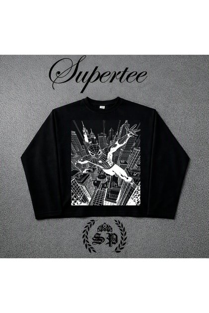 Spider-Man Long Sleeve Series Vintage Y2K Long Sleeve T-Shirt Long Sleeve Harujuka Boxytrexz33 Supertee Design