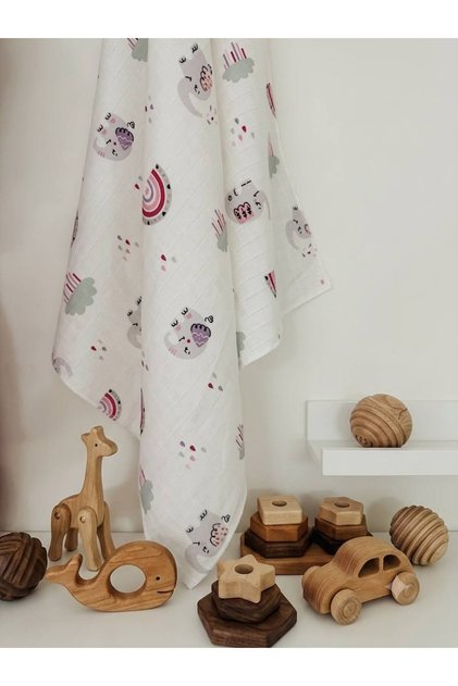 Multi-Purpose Muslin Blanket & Blanket 100% Cotton Oeko-Teks Certified 80X80 cm