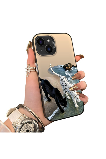 iPhone 15 Compatible Hard Acrylic Back Silicone Edge Lens Protection Case