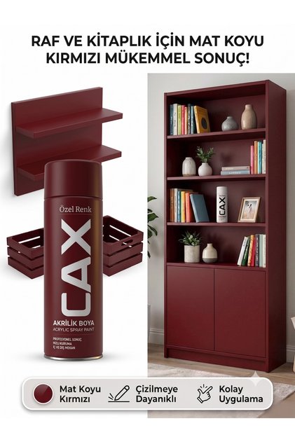 CAX Akrilik Sprey Boya 400 ml – Mobilya, Raf, Kitaplık ve Ahşap Hızlı Kuruyan Çok Amaçlı Sprey Boya