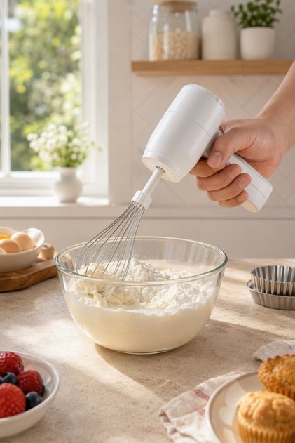 1 Pc 304 Stainless Steel Cordless Electric Hand Mixer USB Rechargeable Egg Beater Portable Detachabl