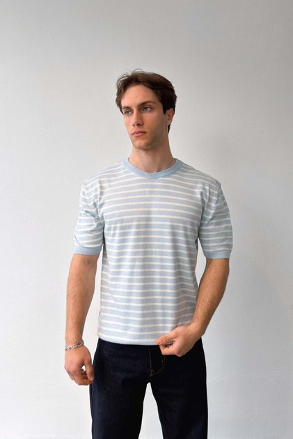 Striped Knitwear T-Shirt