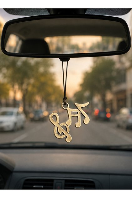 Car Rearview Mirror Ornament with Sun Visor Switch and Music Note – Music-Themed Car Accessory