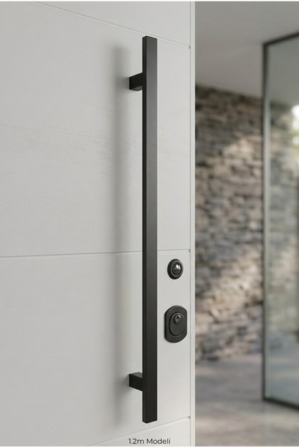 Black Door Pull Handle 100 cm Inter-Axle Long Modern Steel Door Handle