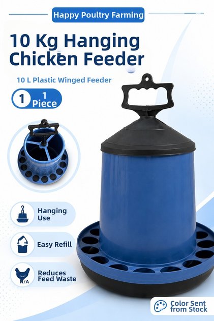 10 kg Hanging Chicken Feeder 10 Lt Plastic Winged Feeder for Chicken Chicks Turkey Goose Duck Pigeon Feeder