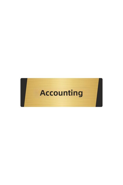 Accounting Metal Warning Sign 5X20 cm Gold Color