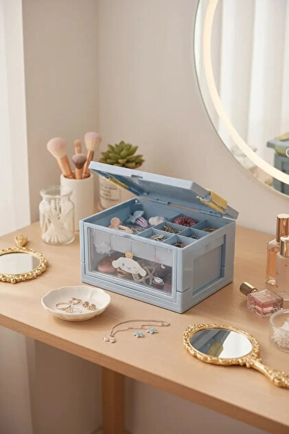 Sanrio Cinnamoroll 小物入れ 引き出し付き 収納ケース SANRIO Lisanslı Cinnamoroll Mini Bavul Saklama Kutusu – Dekoratif