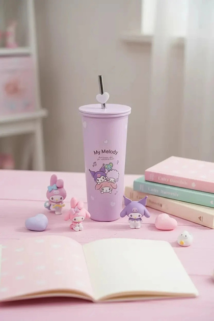 Miniso Sanrio Lisanslı Pipetli Paslanmaz Çelik Matara My Melody