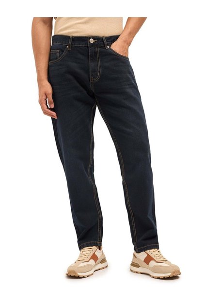 ANTO Dark Blue with Light Fade Mid-Rise Relaxed Fit Jeans