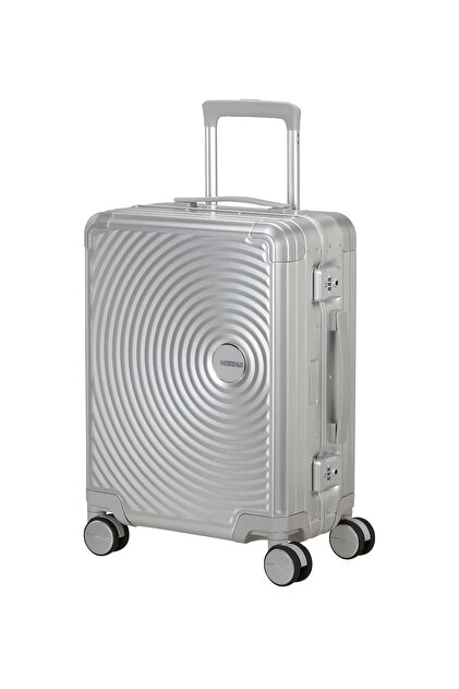American Tourister Gümüş Çekçekli Sert Valiz SOUNDBOX ALU-SPINNER