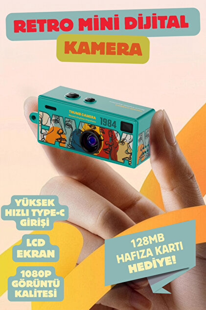 Ausek G6 Thumb Camera Mini Dijital Kamera Retro Tasarım