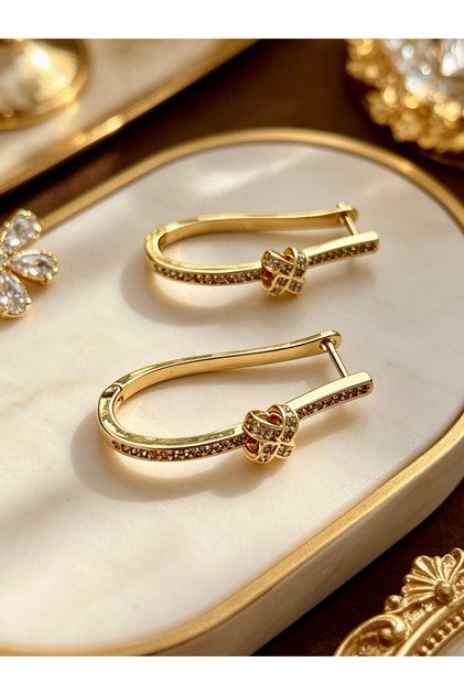 Minimal Dangle Gold Steel Earrings