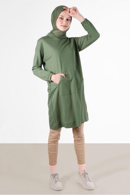 K Hooded Tunic with Pockets 42557