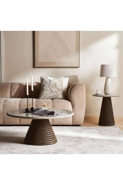Trevi Coffee Table Marble - Beige & Brown