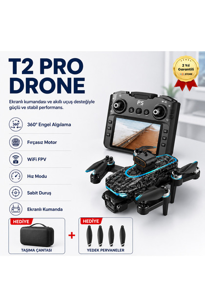 hızlı store T7 Pro Drone HD Çift Kameralı Katlanabilir Drone
