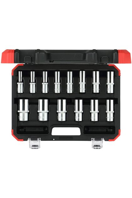 Set de chei tubulare roșii 1/2 hexagonal 10-32 14 piese - 3300008