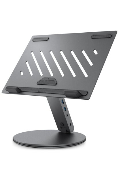 Suport rotativ pentru laptop cu hub 2x USB, 3x Type-C, HDMI - Ugreen (LD204H) - Argintiu