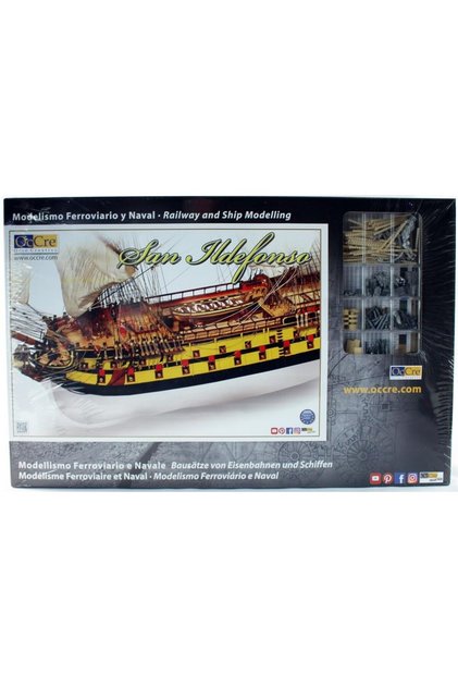 15004 1/70 Ölçek, San Ildefonso Yelkenli Tekne Ahşap Model Kiti