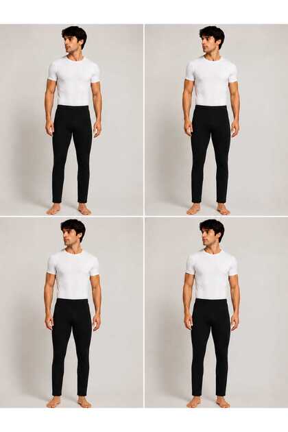 4-Pack of Thermal Winter Leggings with Hooded Top for Men