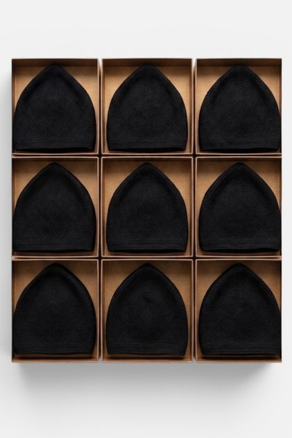 10 Black Prayer Caps, Hajj and Umrah Souvenir Caps, Pilgrim Supplies, Summer Pilgrim Caps