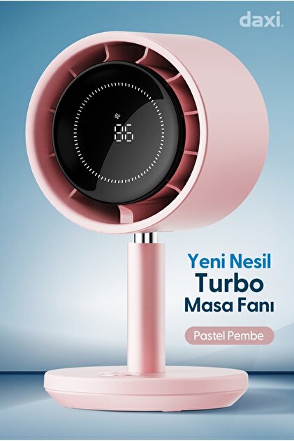Daxi Airflow Af03 Yeni Nesil Şarjlı Turbo Masa Fanı, Ultra Güçlü