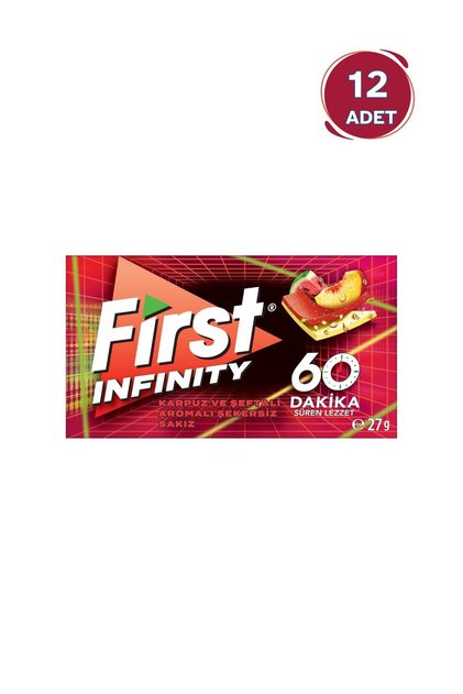 Infinity 60 Minute Watermelon & Peach Flavored Sugar-Free Gum 27g - 12 Pieces