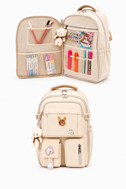 Korean Style Orthopedic Special Design Multi-Pocket Waterproof New Girls Boys School Bag with Accessories