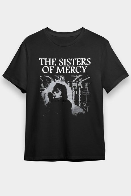 Ko Buta Sisters Of Mercy Печатна унисекс черна тениска - Тениска T58311