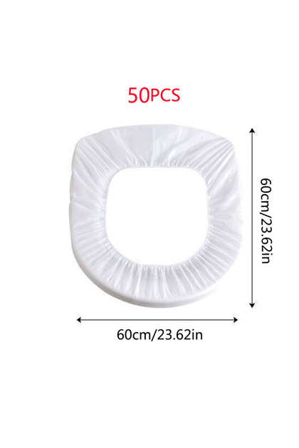 50pcs Disposable Toilet Seat Cover Waterproof Non-woven Travel Hotel Bathroom Protective Mat Indepen