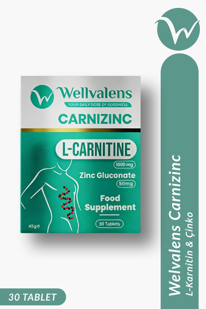 l carnitine with zinc gluconate Wellvalens Carnizinc L-Karnitine 1000 mg + Çinko Desteği 30 Tablet Intestinal barrier in chronic face oil 1 Box x 30 Tablets:1 Box