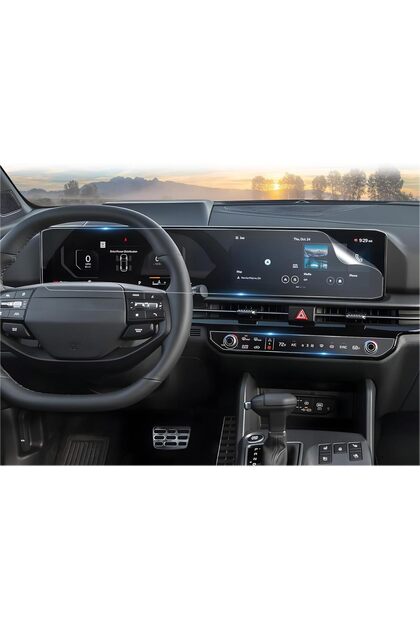 Kia Sportage Modified Case Compatible 2025 2026 Model Large Information Screen and Air Conditioning Panel Screen Protector 9H Nano Protection
