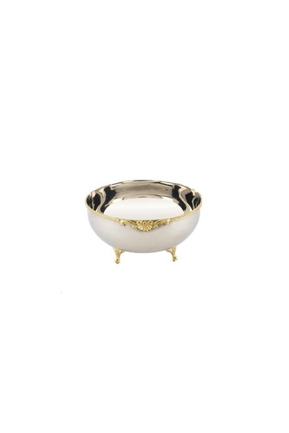 Silver Bowl with Gold Legs 17X10 cm