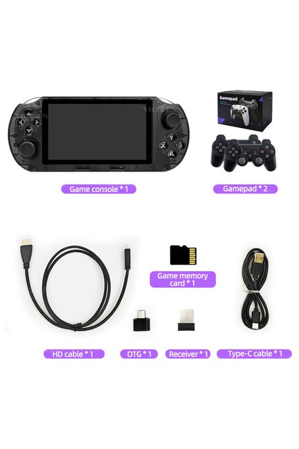 BK 2P-BK with Box VILCORN SF3000 HD Handheld Game Console for PS1 MAME Retro Emulator 4.5 inch FHD P