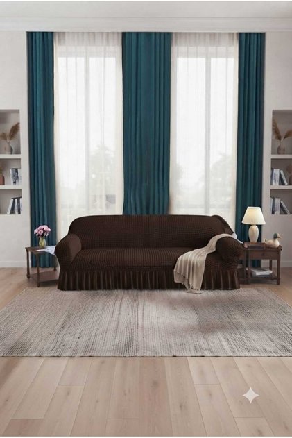 Bürümcük Sofa, Couch, Sofa Bed Cover, Elastic, Stretchable, Skirted Sofa Cover for 3-Seater