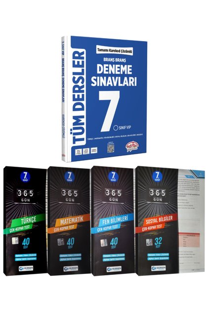 Editör Yayınevi 7. Sınıf Tüm Dersler Branş Branş Deneme Sınavları+