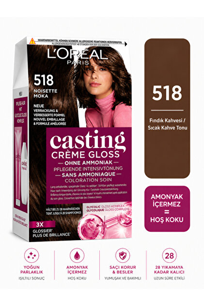 L'Oreal Paris Casting Crème Gloss Saç Boyası - 518 (Fındık Kahvesi