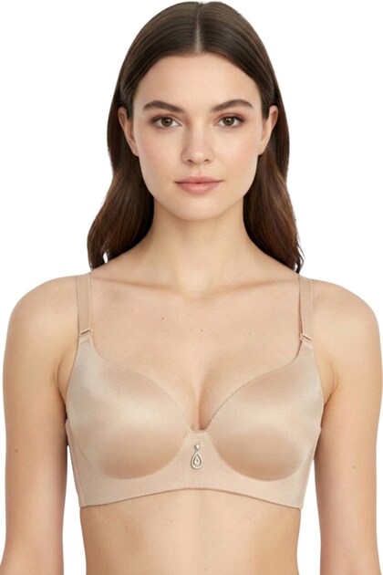Women's Skin Color Supportless Bra with Accessory Detail