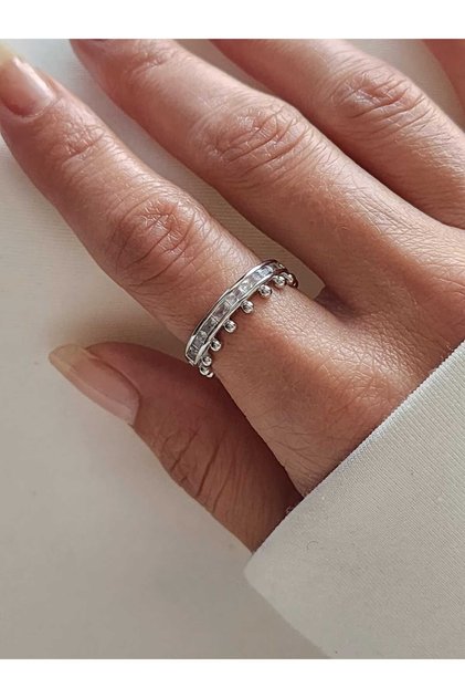 Xuping Ring Silver Zircon Stone Princess Crown Ring