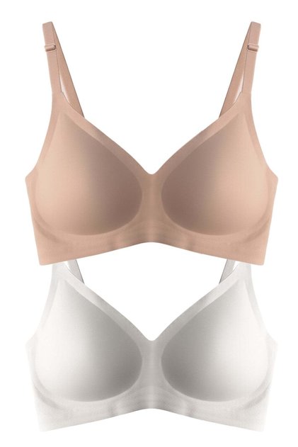 Seamless Bra - Soft |   Laser Cut Wire Free Adjustable Strap Seamless Women's Bra 2-Pack-4