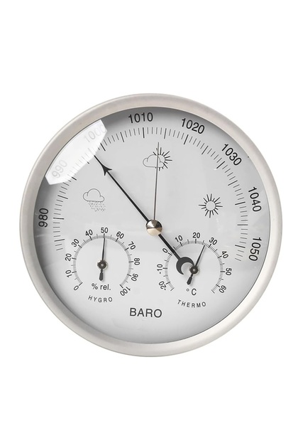Barometre Seti. 3'lü Barometre Termometre Hygrometre. 130mm. Beyaz