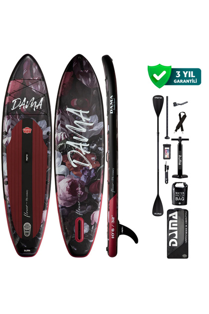 Flower Series Black 3.20 3 Yıl Garantili "10'6x32x6" Şişme Paddle Board SUP Seti