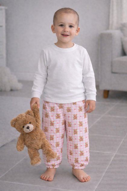 2-13 Years Old Girls' Pajama Bottoms 100% Cotton Combed Cotton Elastic and Cuffed Legs Comfortable Fit Baby Single Bottoms