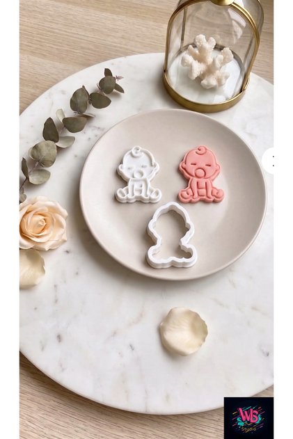 Baby Cookie Mold with Spout - Gender Reveal Party and Baby Shower Sugar Cookie Cutter