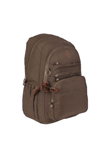 Brown Waterproof Crinkle Fabric Backpack 1630