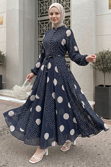 blue dress balloon sleeves BALLOON SLEEVE MIDI DRESS Light Blue / L main image 0
