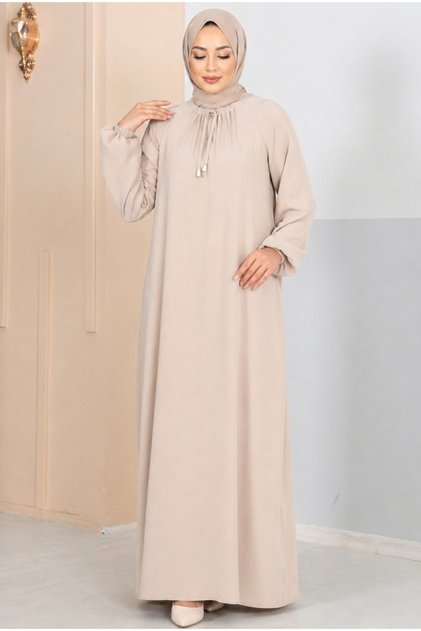 Women's Drawstring Collar Ayrobin Dress -0350