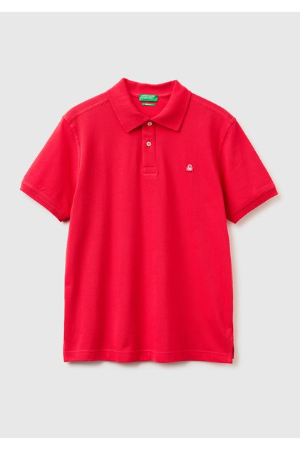 Erkek Kırmızı Regular Fit Kısa Kollu Polo T-Shirt